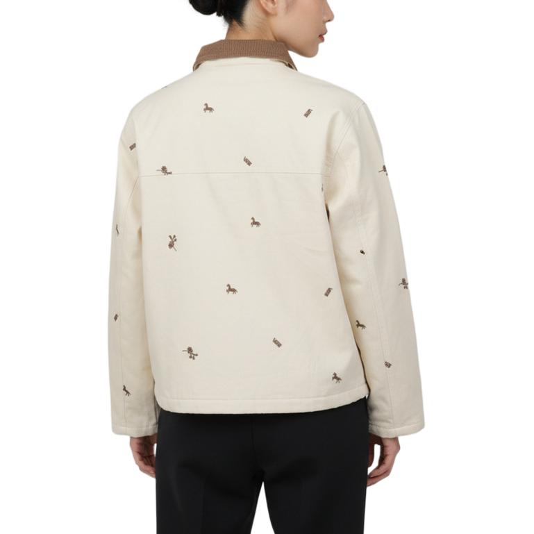 Vans Horse Cny W Chore Collar Single Breasted Long Sleeve Cotton Jacket Women jackets VN000THDGMI