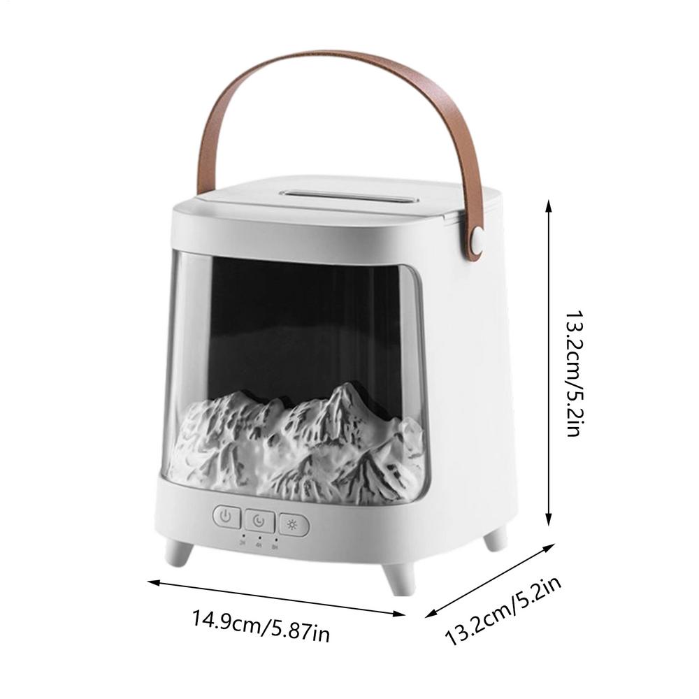 

Fire Humidifier 7-Color Light Flame Air Humidifier Smart Ultra-Quiet 200ml Aromatherapy Machine With Timer For Bedroom Desktop білий