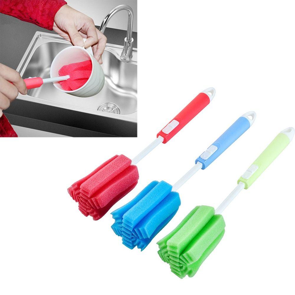 

Removable Sponge Cup Brush Plastic Sponge Cleaning Brush Baby Bottle Brush Wineglass Bottle