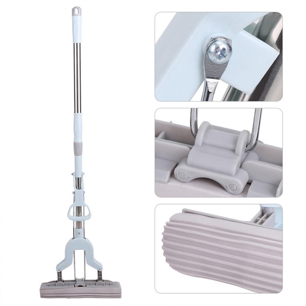 Nerezová teleskopická rukojeť Absorpční houbový mop pro domácí čištění podlah
