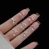 Fashion 925 Silver 26 Letter Ring Sparkling Diamond Zircon Open Ring Index Finger Your Ring Birthday Party Jewelry
