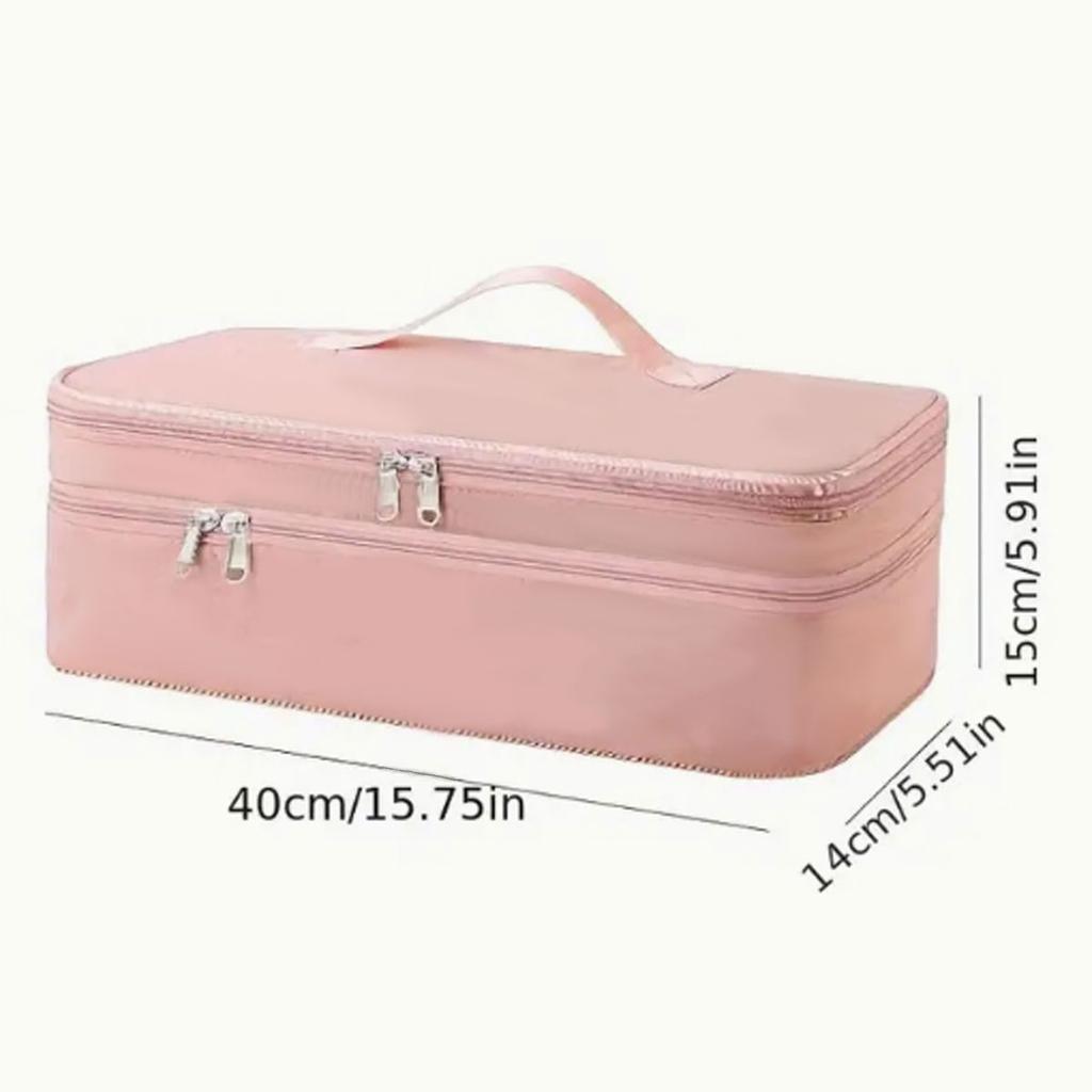 Portable Large Capacity Hair Dryer Curling Iron Storage Bag Double Layer Women