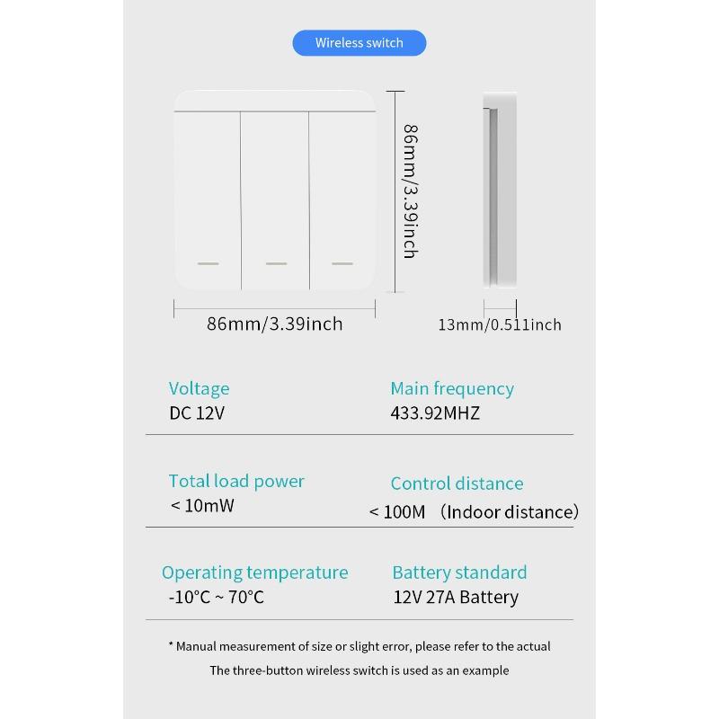 Drahtloser Lichtschalter 433MHz Fernbedienung 1/2/3fach Schalter Wand Smart Beleuchtungsschalter 10A 110V 220V Für LED Licht Lampe Smart Home Zubehör