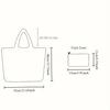 1pc Large Capacity Durable Oxford Cloth Shopping Bag Foldable Black Rectangular Tote Groceries Camping Picnic Outdoor Enthusiast