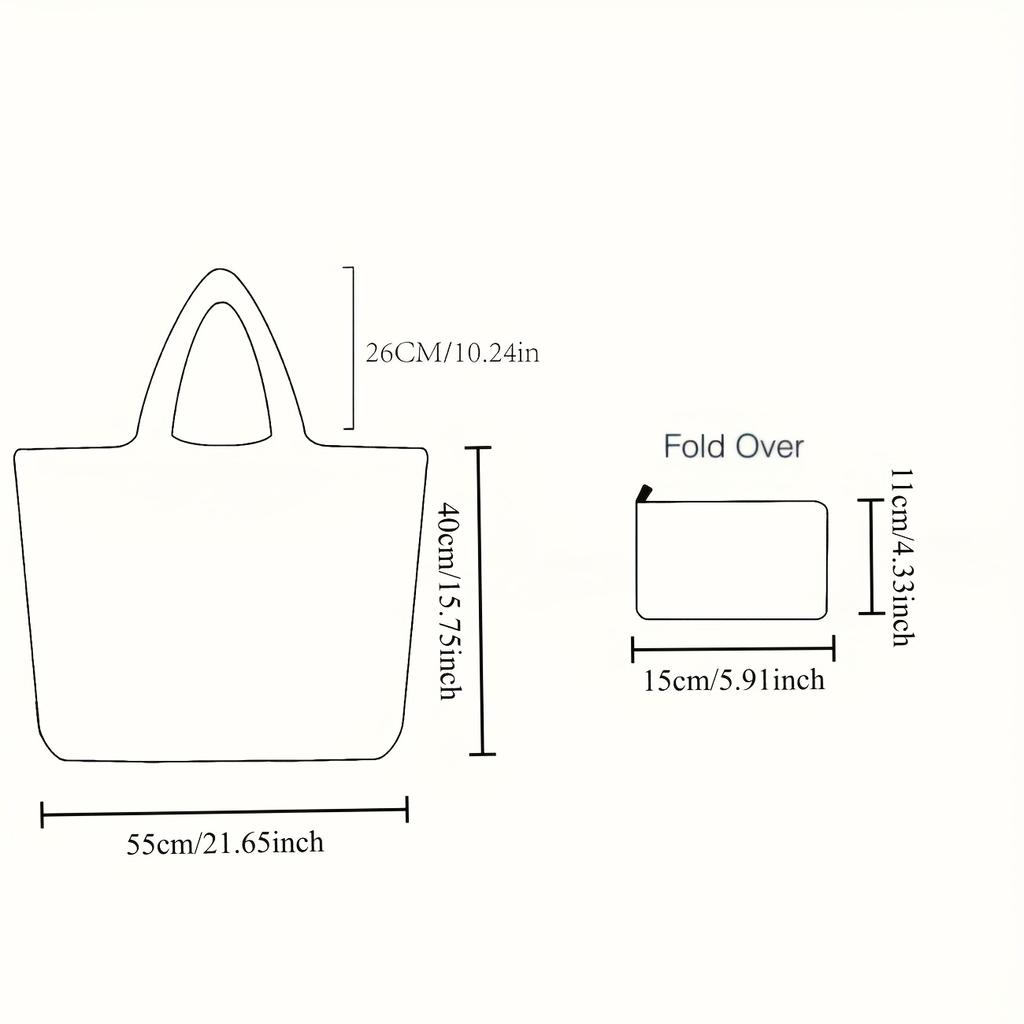 1pc Large Capacity Durable Oxford Cloth Shopping Bag Foldable Black Rectangular Tote Groceries Camping Picnic Outdoor Enthusiast