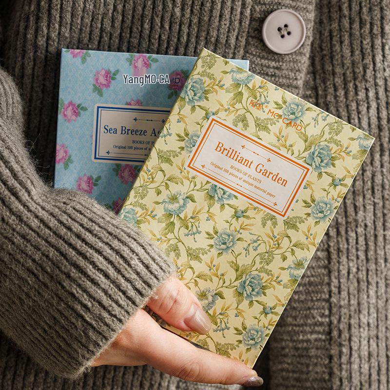 Retro Plant Journal: 100-Sheet Decorative Paper Book from Momo Material's Plant Series