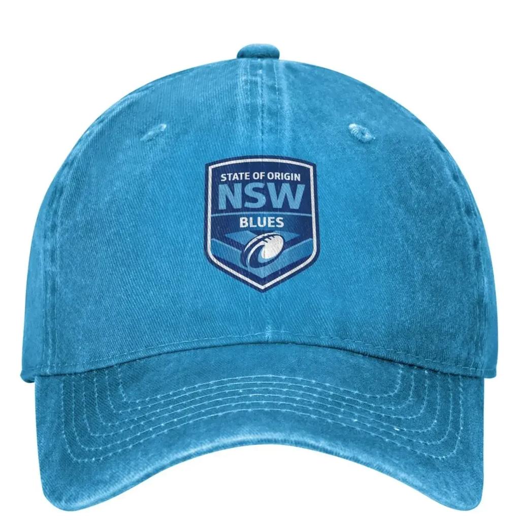 State Of Origin NSW Blues Denim Baseball Cap Outdoor Gym Trucker Hat Summer Unisex Women Stylish Sunshade Baseball Caps