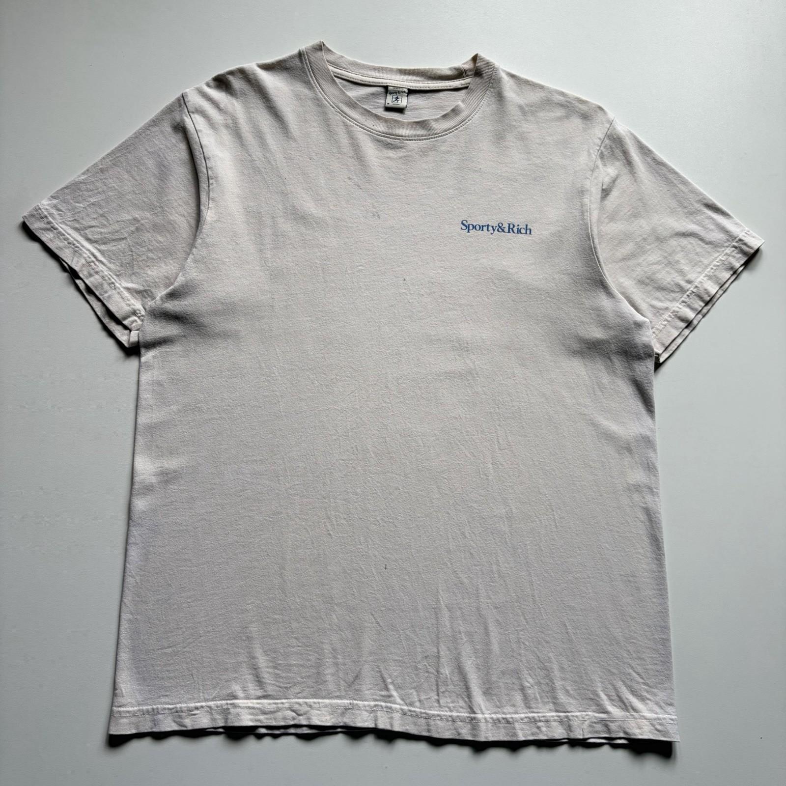 Sporty And Rich T Shirt Cream Size Medium Made In USA Health Is Wealth Graphic Unisex T-Shirt XL