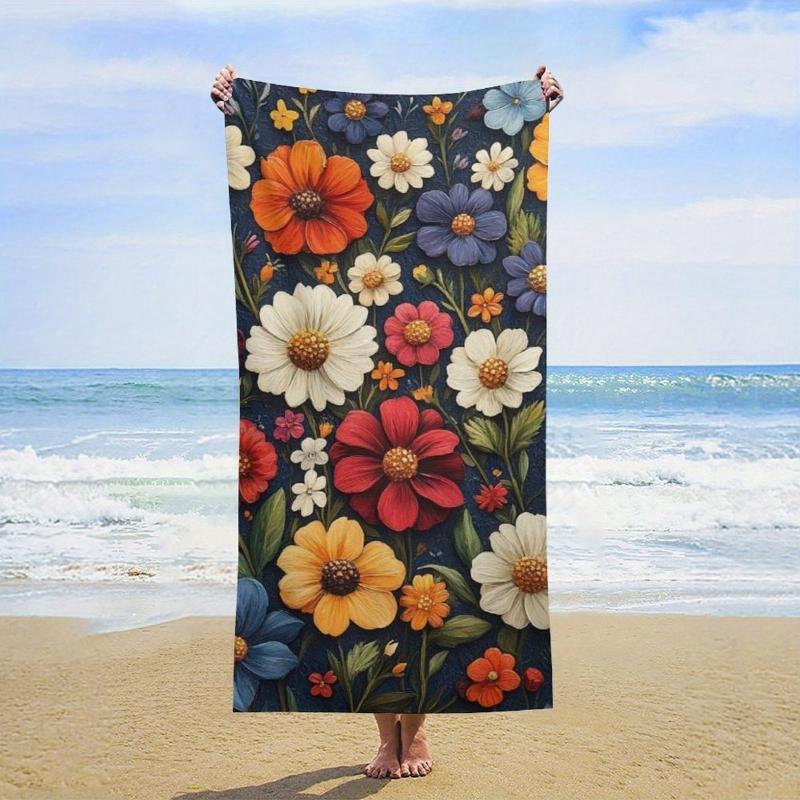 

Floral Garden Designed Beach Towel Large Towel, Super Absorbent, Quick-Dry, Fashionable Decorative Beach Towel Bath Towel Sport W30*H60(CM)