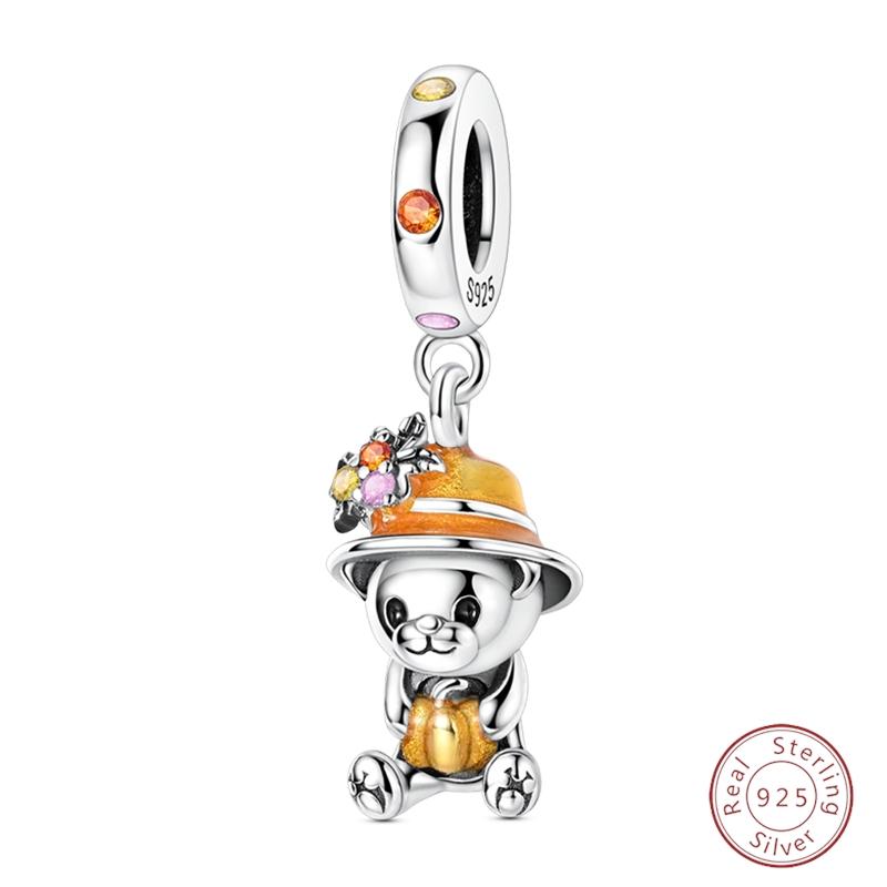 Cute Copper Metal Capybara Black Cat Elephant Sausage Dog Charm Bead Components Bead Components Compatible With 3mm Authentic Original Bracelets Do
