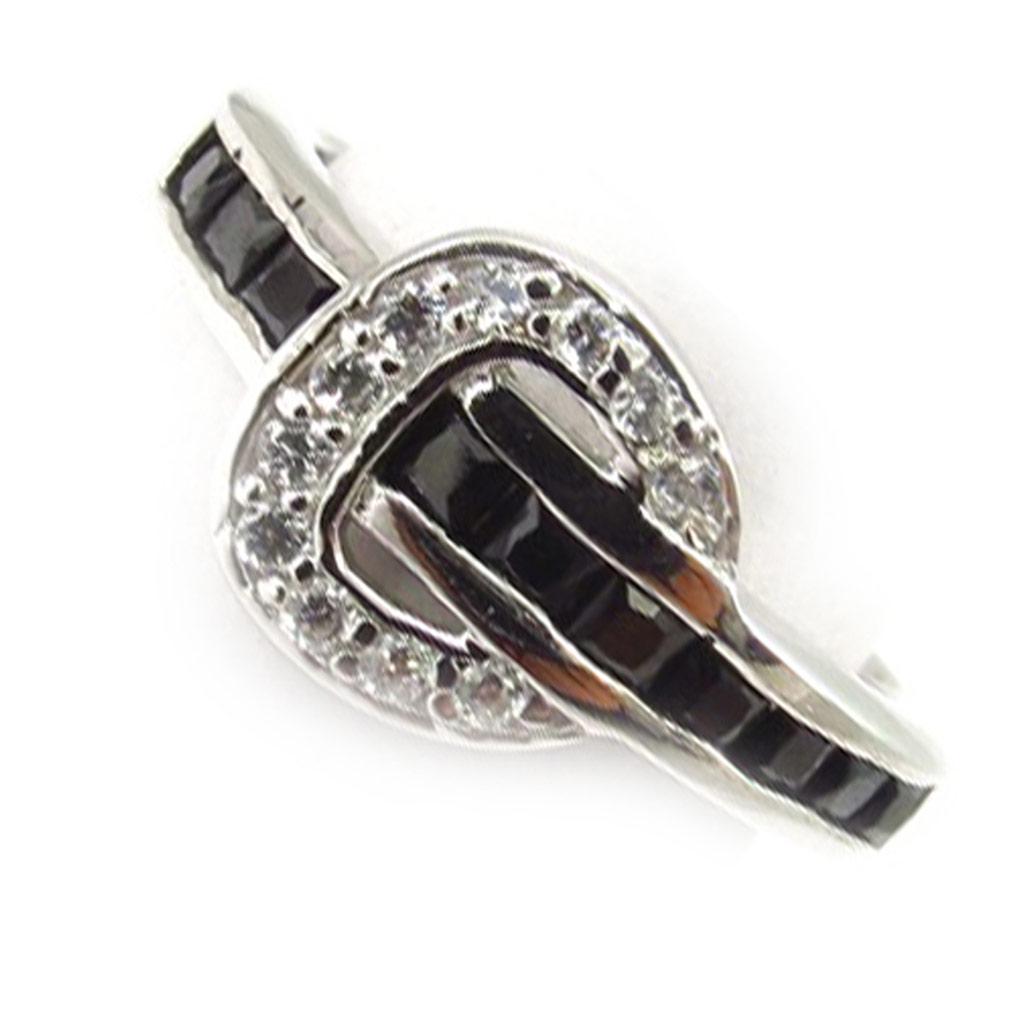 Silver Ring 'belt' White Black