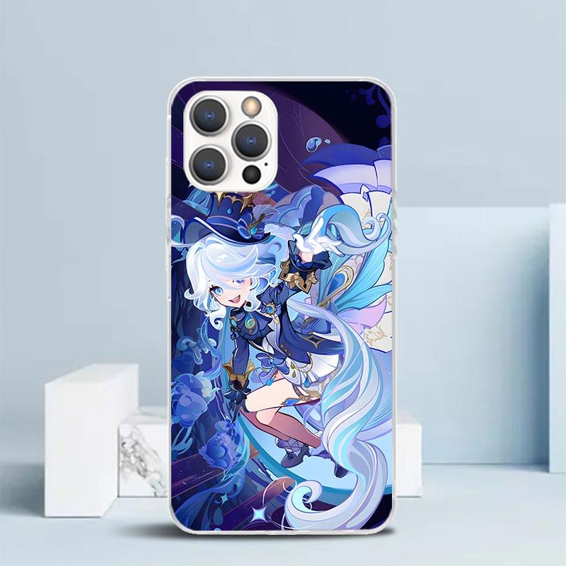 

Genshin Impact Furina Soft Cover for iPhone 16 17 Air 15 14 Pro Max 16E Phone Case 13 Mini 12 11 7 SE 8 Print Pattern Fit Cases iPhone 15 Plus