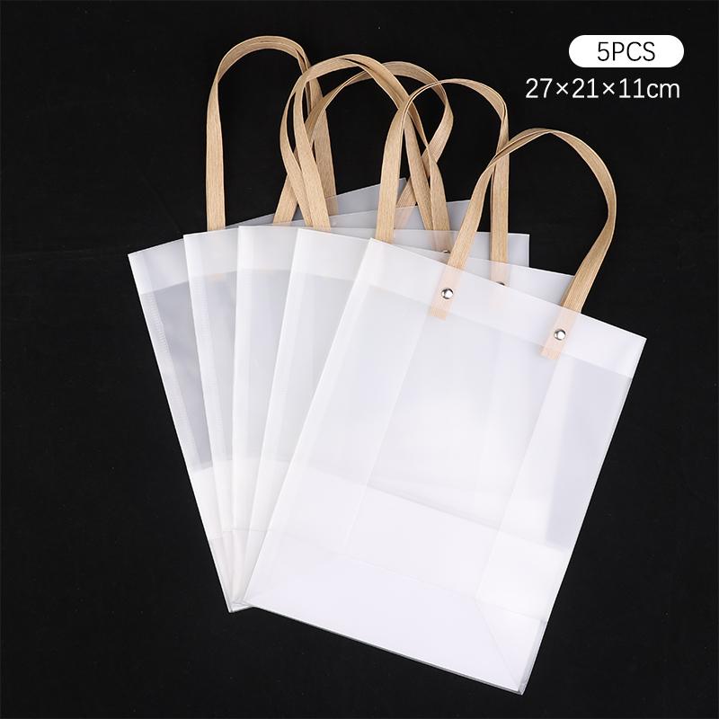 5Pcs Frosted Translucent Pvc Loot Bag Gift Bagbbags For Gifts Packing Bag Pvc Hand Bag Party Decor Souvenir Tote Bags