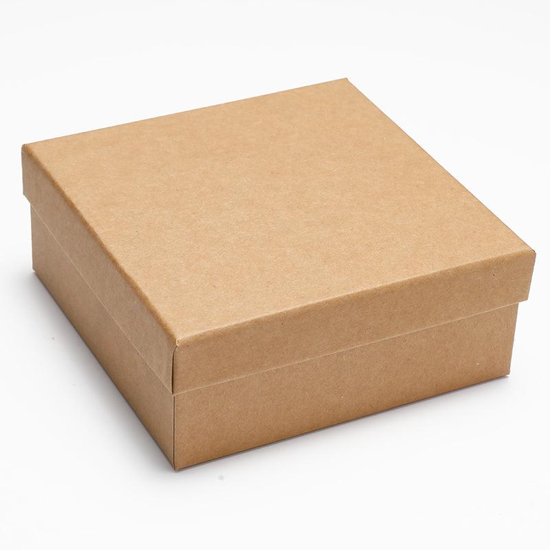 Individually Packaged Box, Kraft Paper Solid Color Belt Box, Gift Box, Exquisite.