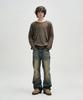 NOT4NERD Distressed Contrast Hand Stitch Knit - Khaki