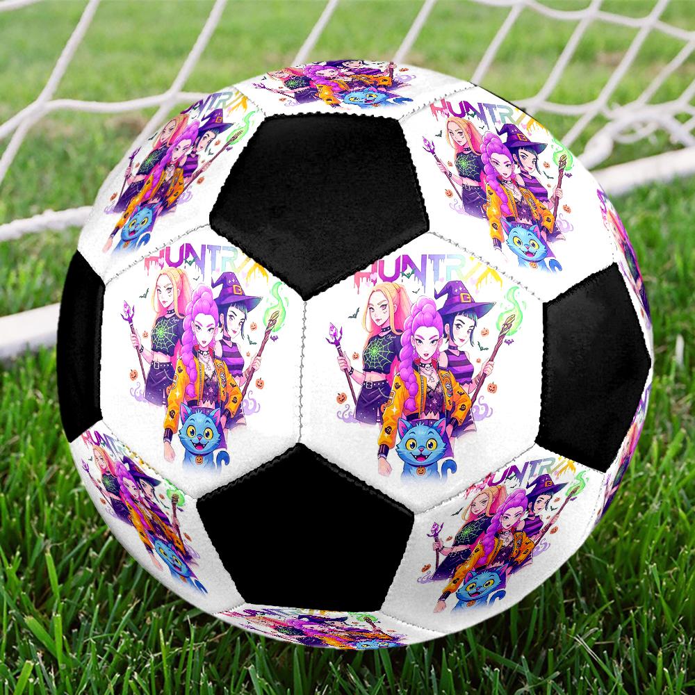 KPop Demon Hunters Tema Storlek 5 Fotboll, Lämplig för Både Inomhus- och Utomhusmatcher, en Gåva Lämplig för Alla.