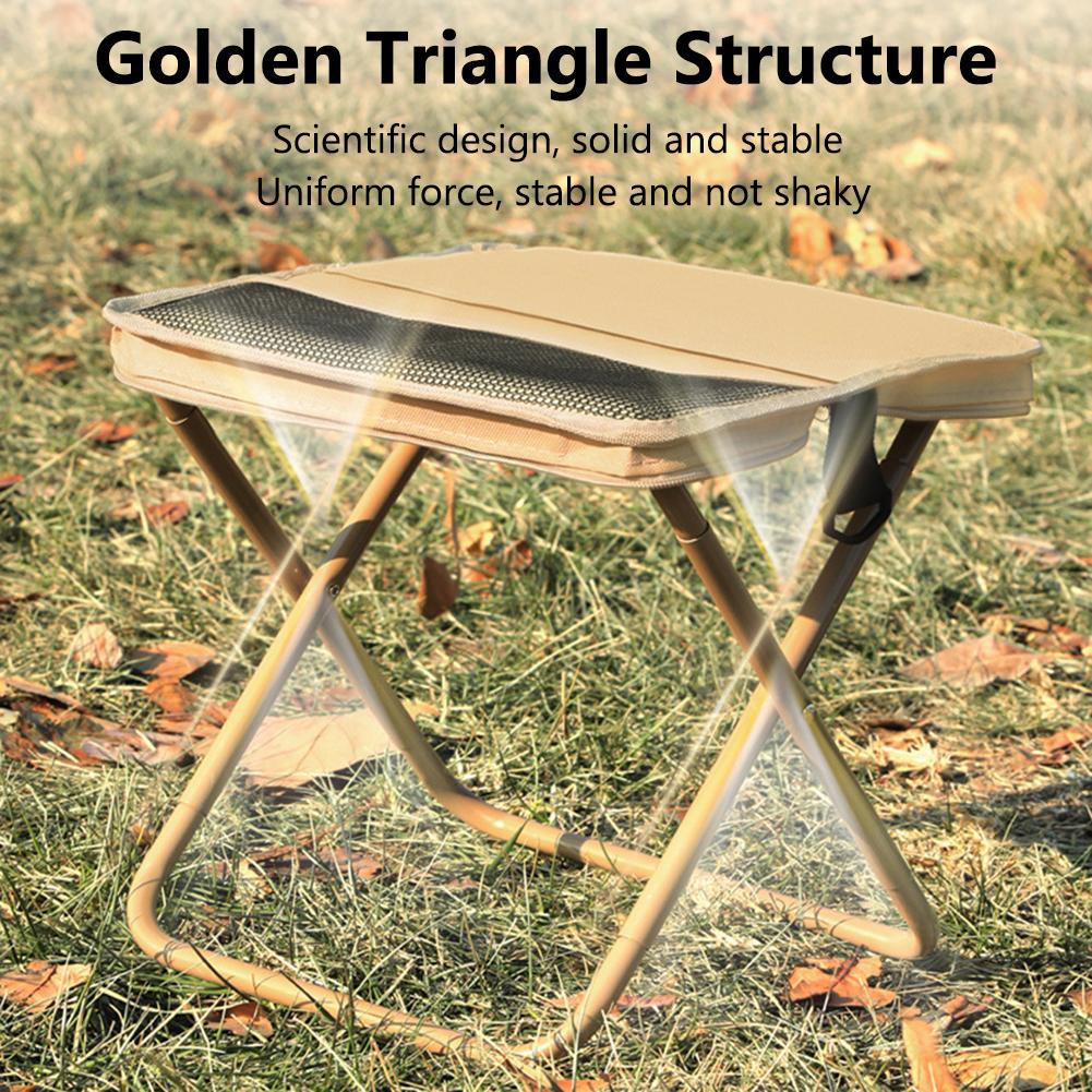 Outdoor Foldable Backpack Stool Portable Small Pencil Bag Camping Stool Lightweight Folding Chair for Beach Fishing Travel