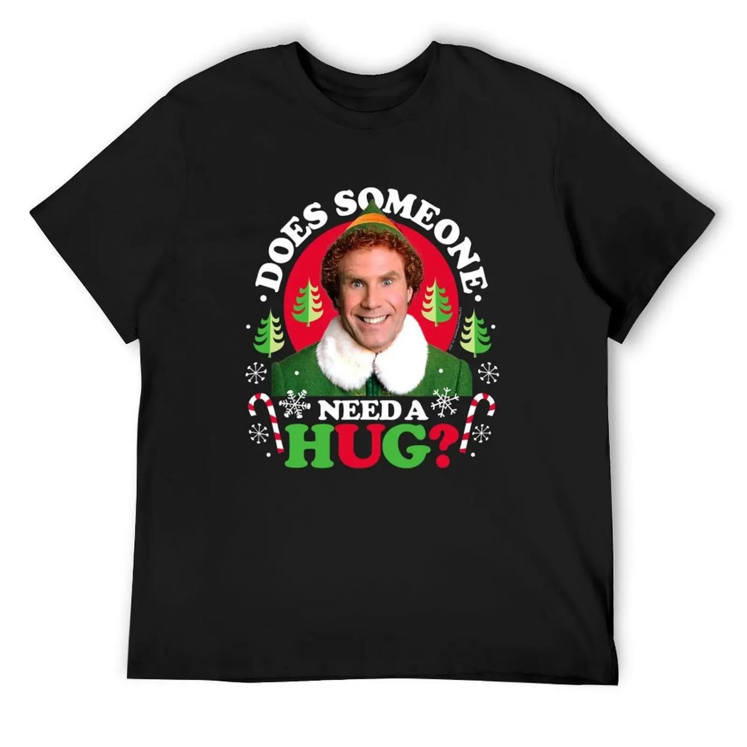 Does Someone Need A Hug For Christmas Movie Fan, Funny Elf Gift T-Shirt Funny t-shirt men clothes XXXXXL чёрный