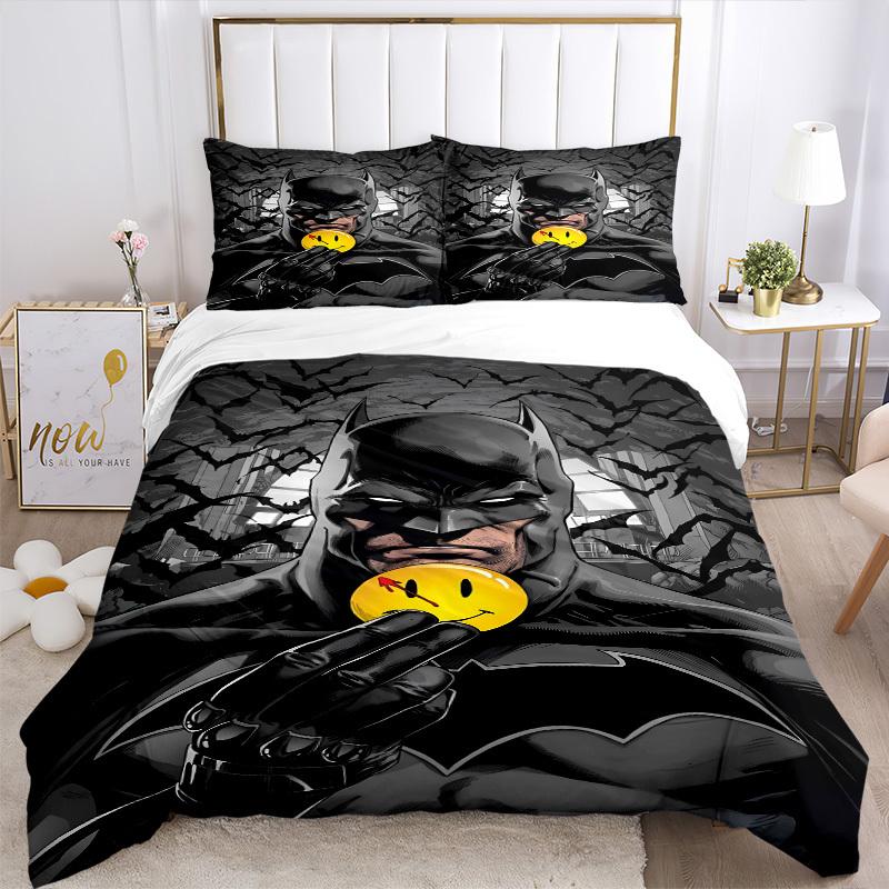 3pcs Batman Duvet Cover Set (1 Duvet Cover + 2 Pillowcases, No Core) - Comfortable, And Breathable Bedroom Decoration yy251104038