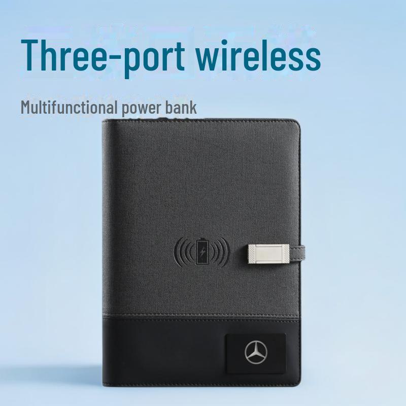 A5 Multi-Function Business Notebook with USB Charging & Luminous Logo USB Drive