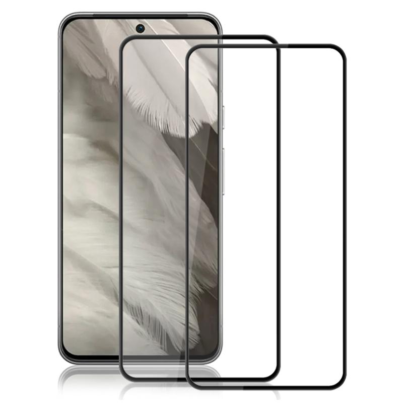 

AMORUS 2Pcs Screen Protector for Google Pixel 8 Pro,Full Glue High Transparency Tempered Glass Silk Printing Film Black