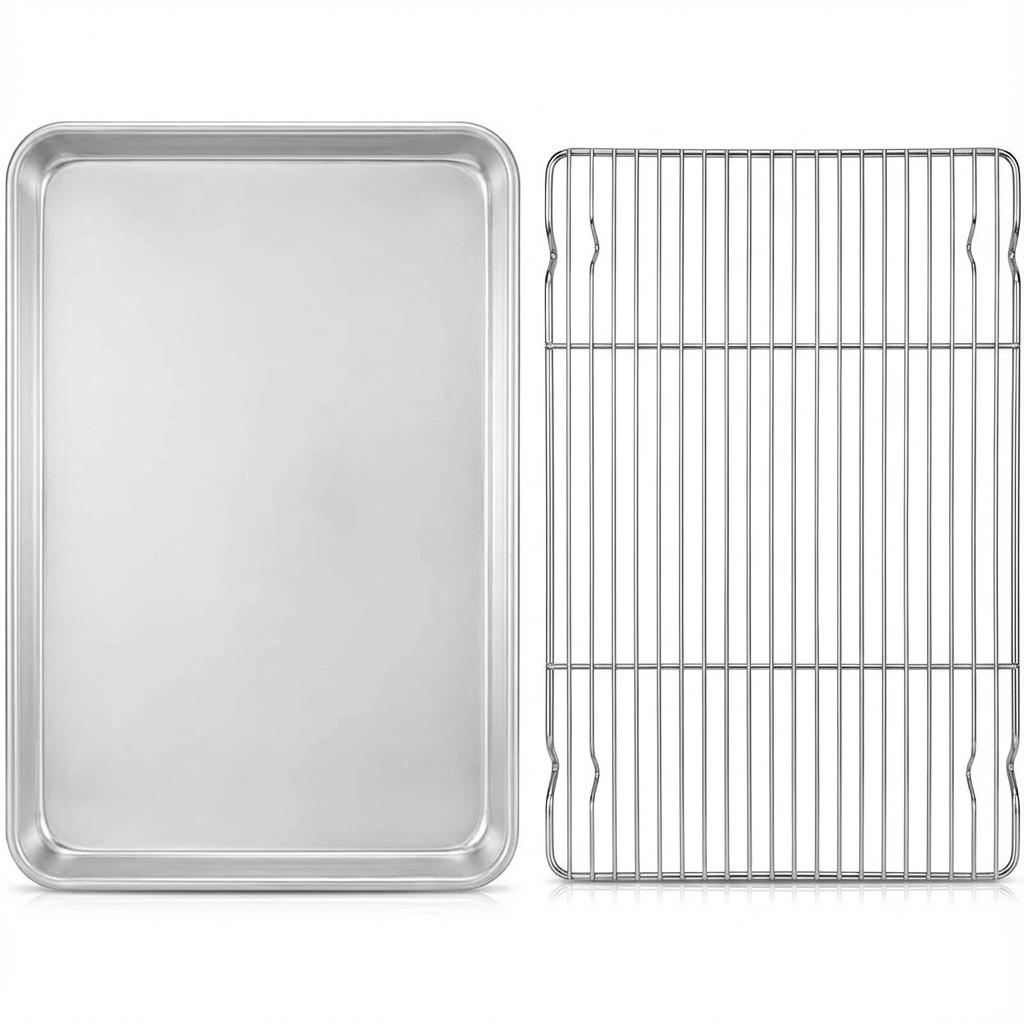 

430 Stainless Steel Square Perforated Baking Tray. 40x31cm, Oven Safe, for Roasting, Draining, Durable United States