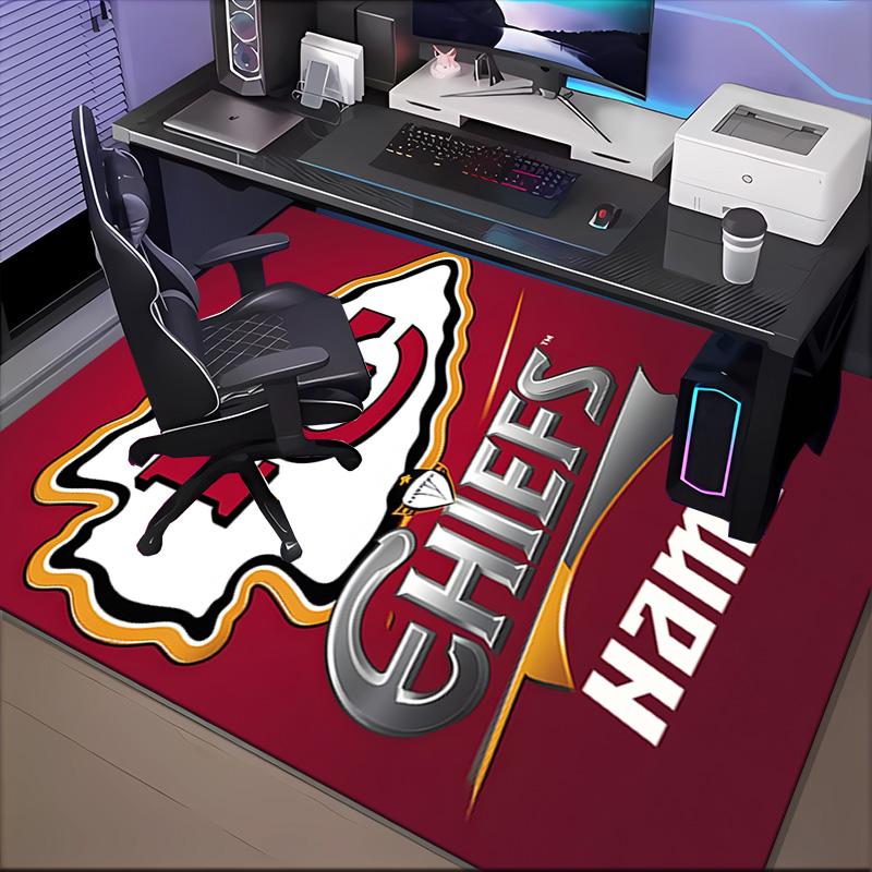 Custom Name Kansas Chiefs Fan Gear Rug Game Carpet, Floor Mat for Bedroom Living Room Entryway Rug, Home Decor Idea Gift for Christmas birthday