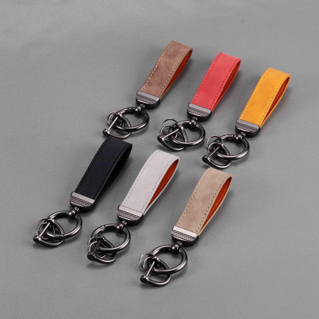 American Creative Frosted Leather Car Keychain: Exquisite, Personalized Hand Rope Pendant for Men and Women
