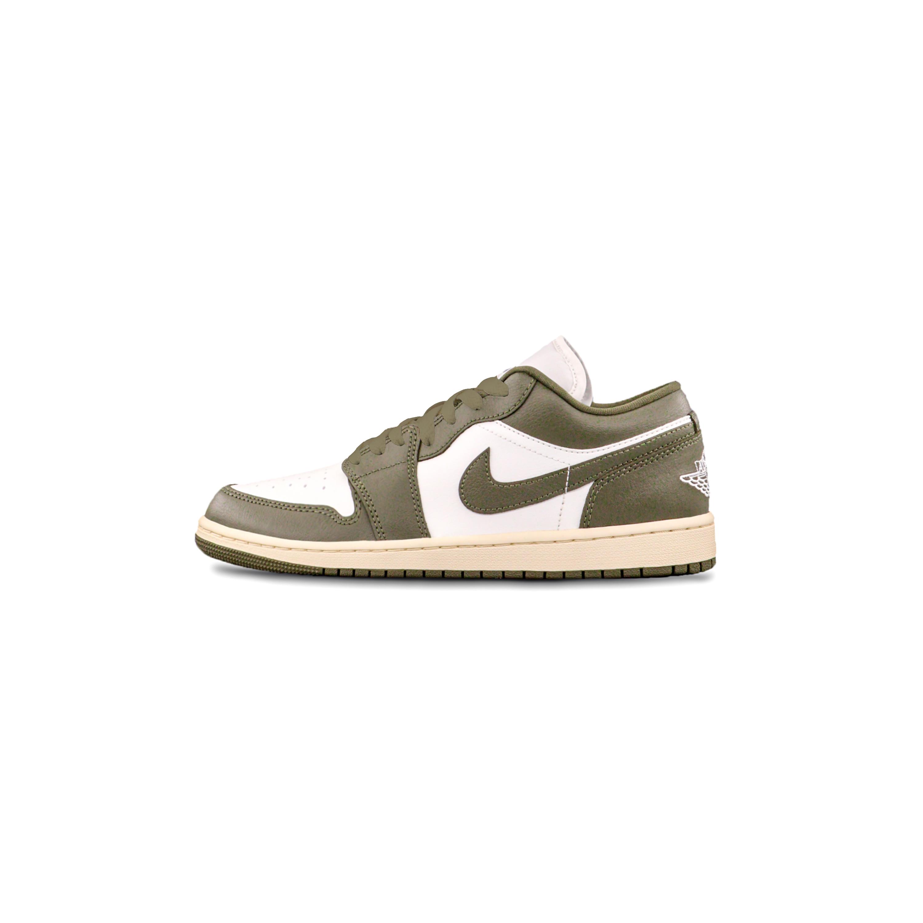 

Jordan Air Jordan 1 Olive Green Cushioning, Wear Resistant Low top Vintage Basketball Shoes Unisex White Green DC0774-122(Team425-) 36.5