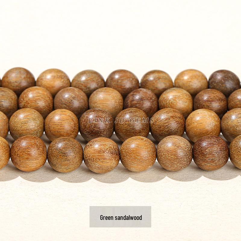 Golden Sandalwood Round Beads - Loose Wooden Beads for DIY Buddhist Jewelry & Accessories
