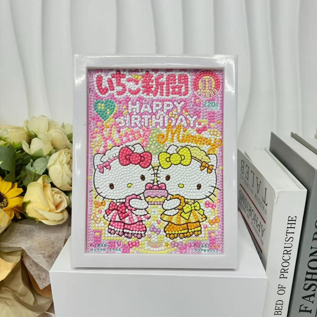 Children'S Diamond Painting Framed Handmade Diy Material Bag Sanrio Diamond Paste Painting Concentration Toy