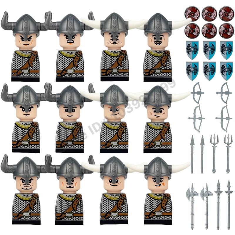 Medieval Military Building Blocks Roman Officer Soldier Knight Imperial Army Head Of State Elf Hunter Lion King War Horse Brick