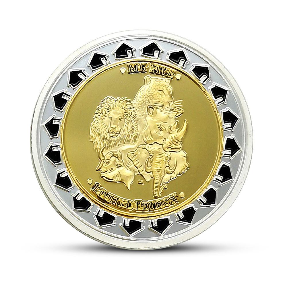 

Zimbabwe, Creative Commemorative Medal, African Animals, Lions, Rhinos, Elephants, Leopards, Bison Coins, Small Gifts, Million Billion Coins