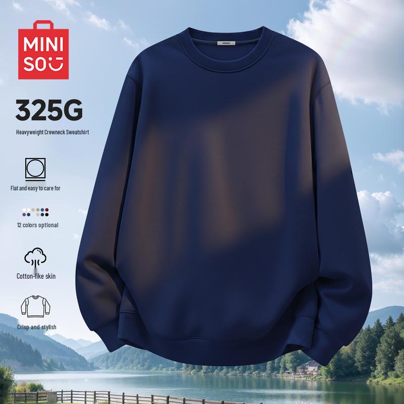 MINISO Men's Casual Round Neck Pullover Sweatshirt