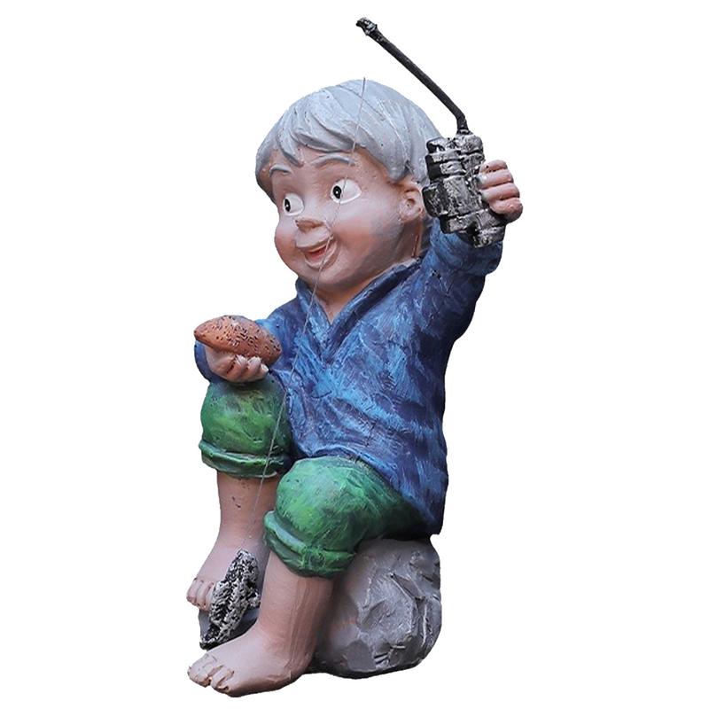 Fisherboy Garden Decoration Patio Sculpture Decoration Outdoor Lawn Home Fishing Boy Decorative Sculpture For Home Offices Yard