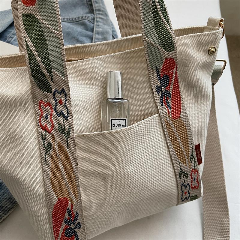 Floral Pattern Tote Bag for Women Stylish Shoulder Bag with Adjustable Strap Large Capacity Daily Use Bag