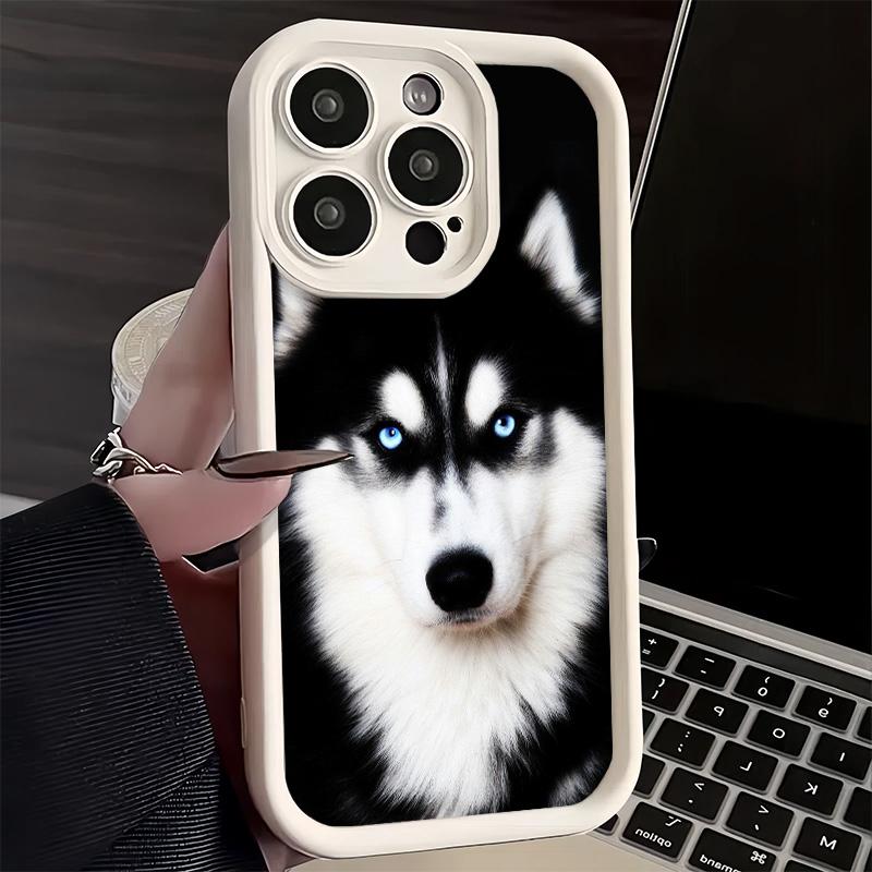 

Милый чехол для телефона с аляскинским хаски для iPhone 16 17 Air 16E 15 Pro Max 14 Plus 13 12 Mini Capa Мягкий силиконовый Funda iPhone12