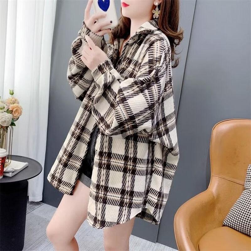 Vintage Plaid Brushed Shirt Jacket