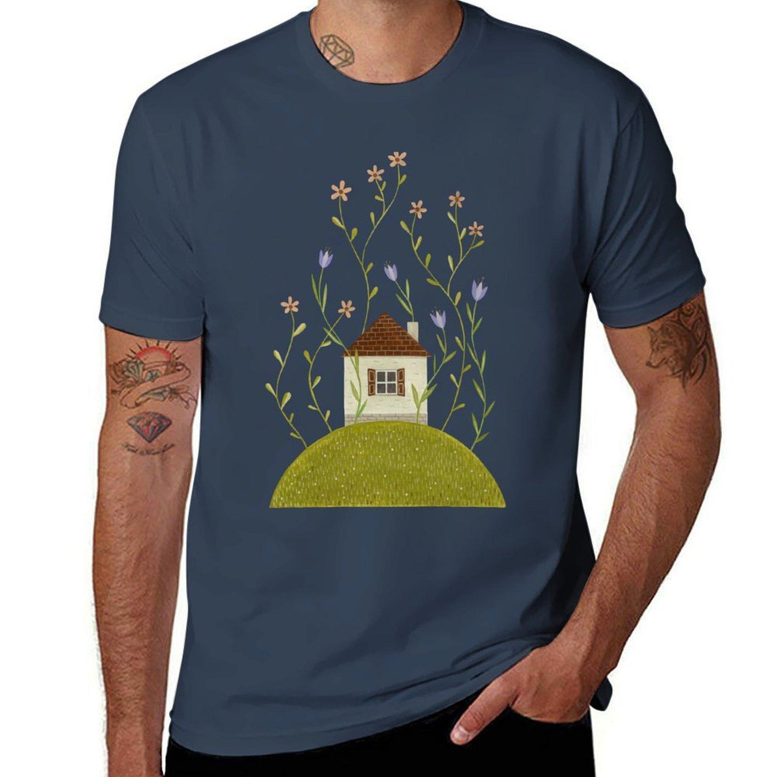 Tiny blooming house TShirt Casual Daily Graphic Tee S