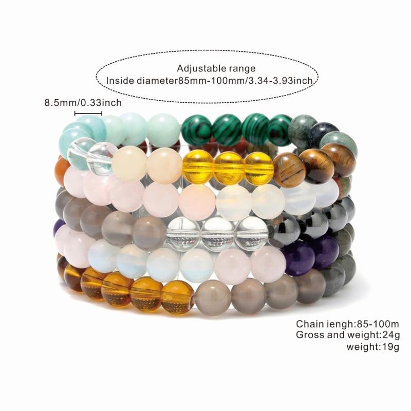 Natural Modern Volcanic Stone Bracelet Handmade Energy Bracelet Assisted Breathing Meditation Agate Stone Colorful Miniature Jewelry Ornament Bracelet