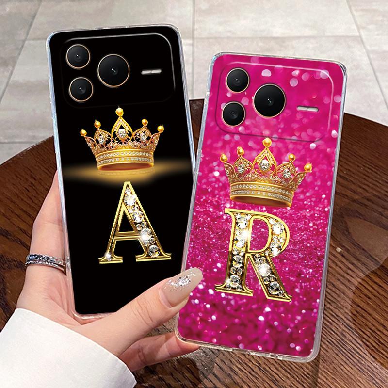 Crystal Diamond Letter Crown Couple Phone Case For Honor Power2 Transparent TPU Shockproof Soft Casing For Honor Power2 Shell
