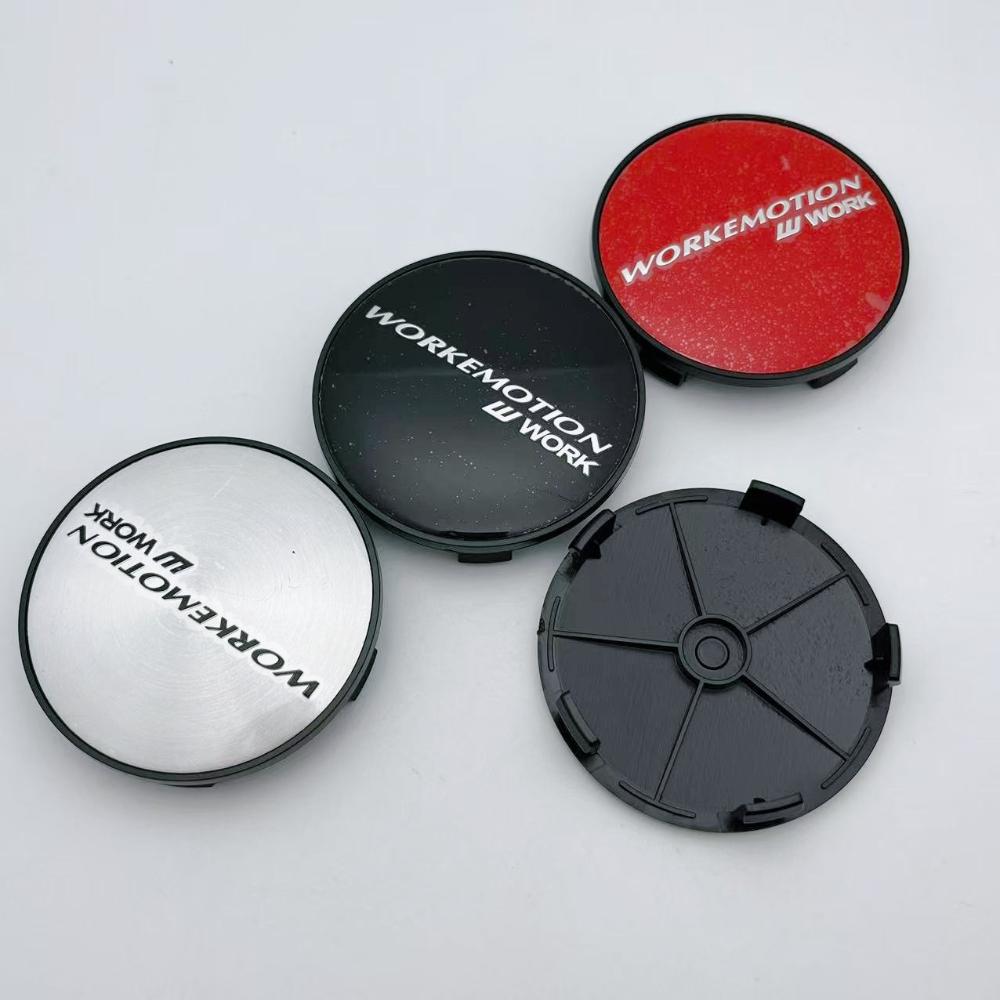 4pcs 68MM ( 63MM I.D ) W Work Emotion Emblem Logo Car Wheel Center Caps Wheels Hubcaps Auto Rims Dust Cover Car Accessories