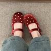 Baotou half slippers women's summer wear rhinestones gentle ballet flat Mary Jane single shoes