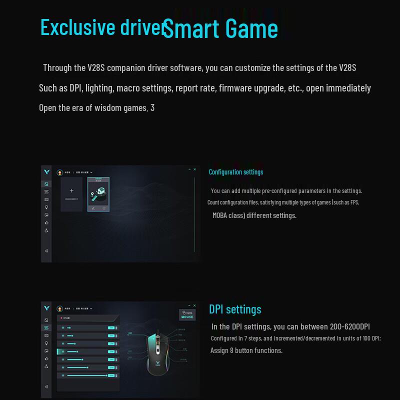 Rapoo V28S Wired RGB Gaming Mouse