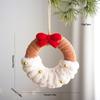 Plush Material Plush Pendant Soft Texture Xmas Wreath Reusable Christmas Ornaments  Tree Hanging