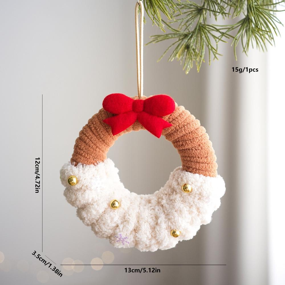 Plush Material Plush Pendant Soft Texture Xmas Wreath Reusable Christmas Ornaments Tree Hanging