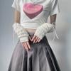 Gothic Y2K Knitted Gloves Harajuku JK Lolita Arm Sleeves Fashion Bowknot Oversleeve  Girls