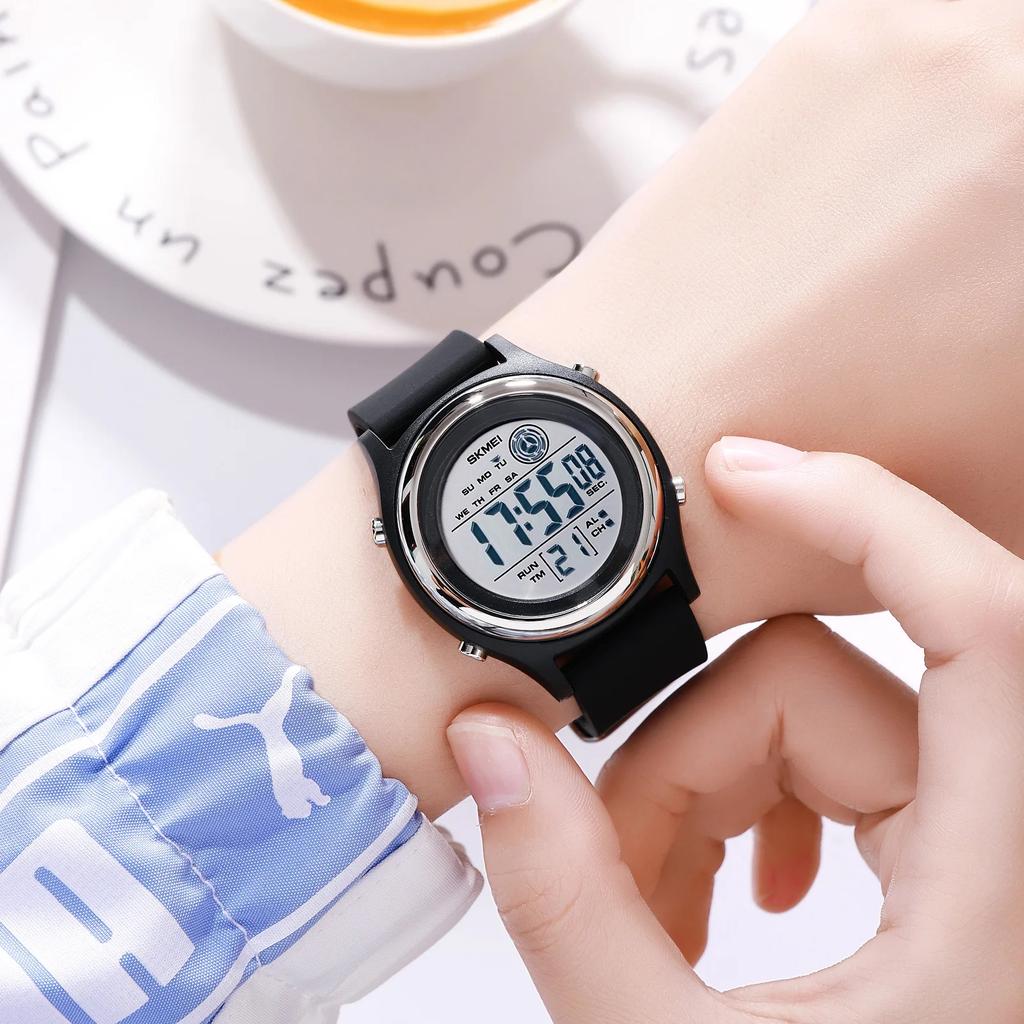 SKMEI 2094 Modny Codzienny Damski Żywiczny Zegarek na Rękę Relojes Para Mujer Cyfrowy LED Damski Sportowy Wodoodporny 5ATM Zegarek dla Kobiet