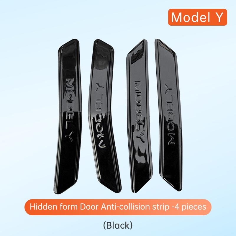 

Tesla Model Y 3-дверная полоса для предотвращения столкновений, наклейки для защиты от царапин, украшение автомобиля, модифицированная Tesla 3 Y 2022-2023 Tesla Y Black