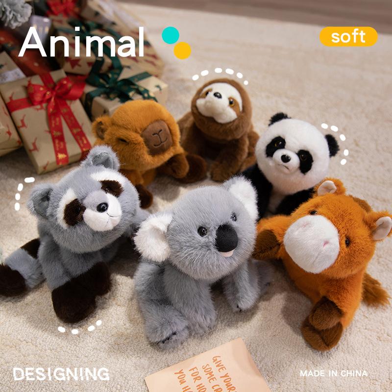 35cm Gentle Crouching Series of Animal Plush Toys Capybaras Koalas Sloth Panda Horses Gentle PillowComfort Girls Birthday Gift Decor